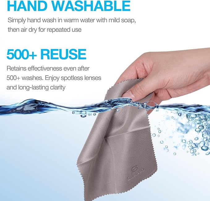SmoTecQ 6 Pack Premium Microfiber Glasses Cleaning Cloths - Image 4