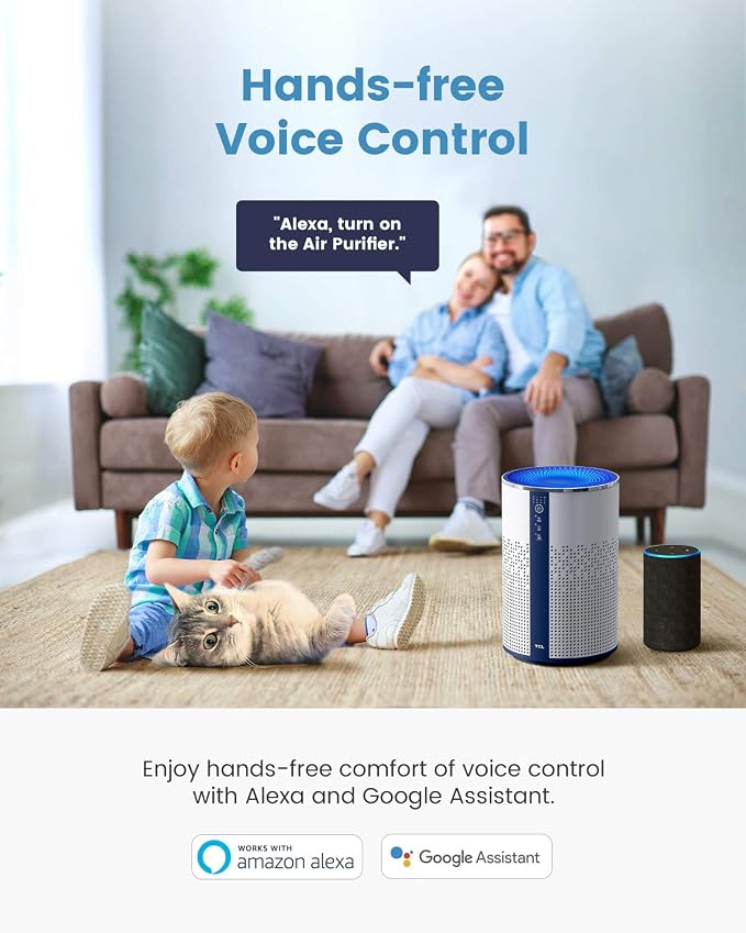 TCL Air Purifier for Home Room Bedroom, Smart WiFi Alexa Control, True H13 HEPA - Image 2