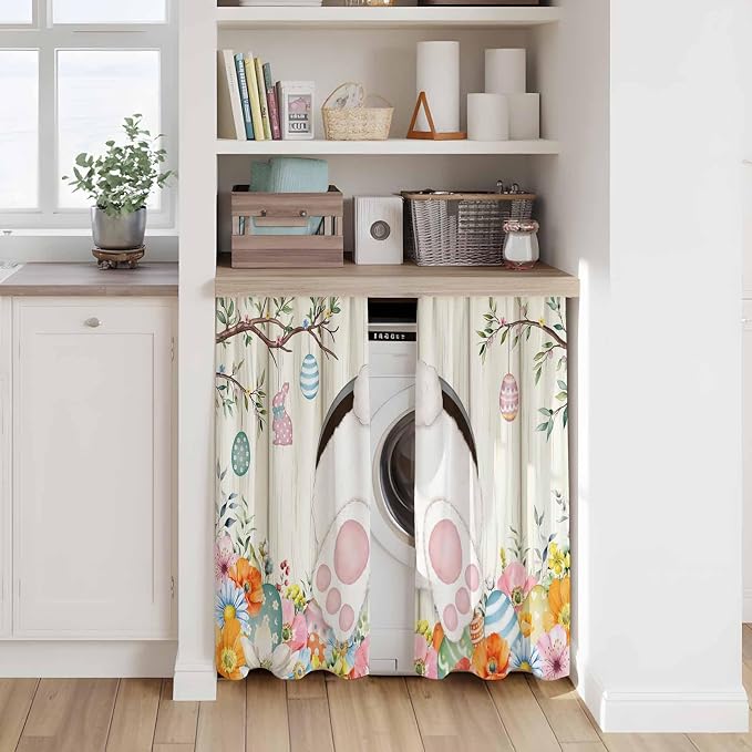 Easter Kitchen Curtains 54 Inch Long 2 Panel Set, Rod Pocket Window Curtains - Image 7