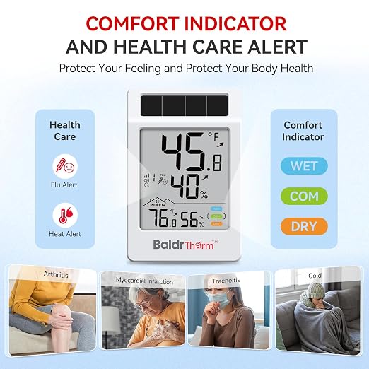 BaldrTherm Indoor Outdoor Thermometer Wireless, Digital Temperature Humidity - Image 8