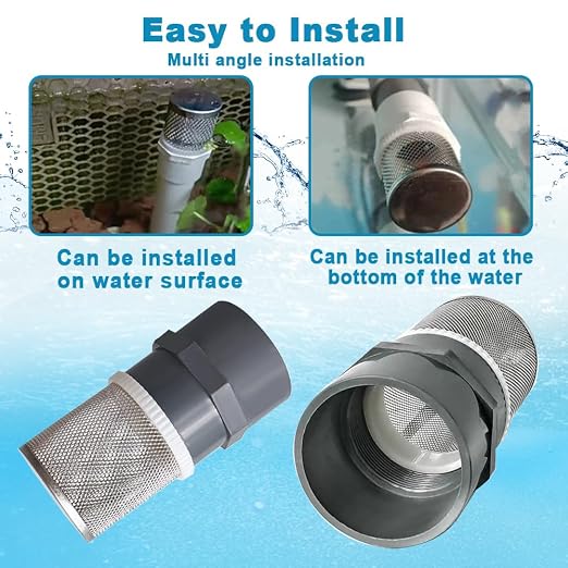2 inch Stainless Steel Filter Cover Connected to 2 inch/DN50 Grey PVC Filter - Image 6