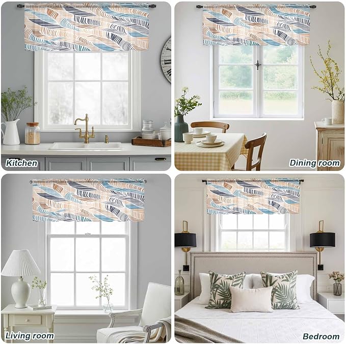 Abstract Stripes Sheer Valance Curtains - Image 9