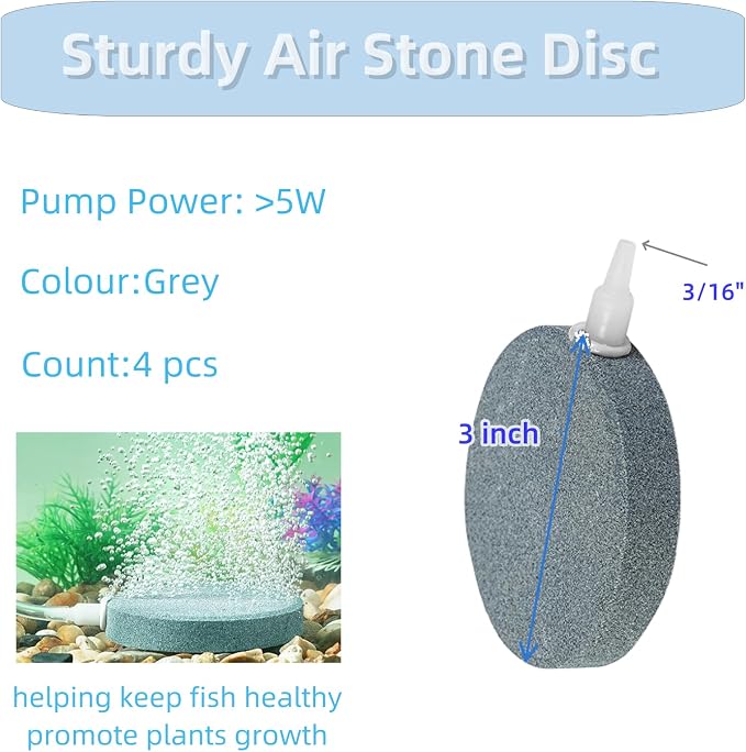 AQUANEAT Air Stone Disc, 4 Packs, Aerator Bubble Diffuser, Air Pump Accessories - Image 3