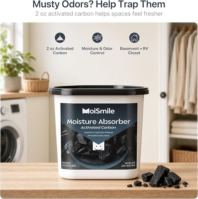 Large Moisture Absorber Buckets, 14 oz Each, Activated Carbon, 3 Pack | 14 oz - Image 5