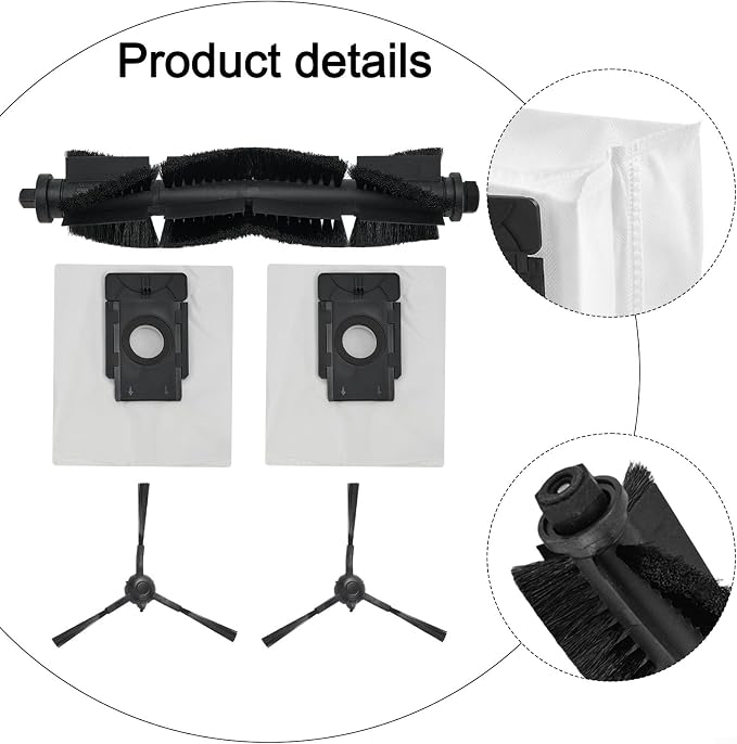 Replacement Main Brush Side Brushes Dust Bags Set, - Image 8