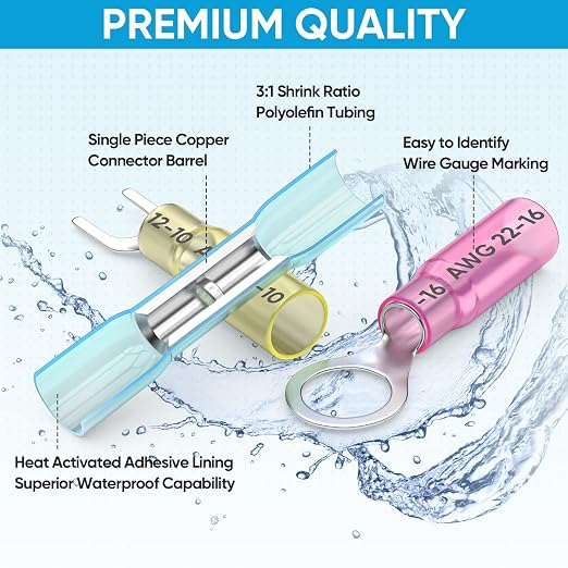 TICONN 120Pcs Heat Shrink Wire Connectors, Waterproof Automotive Marine - Image 3