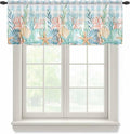 Summer Beach Sheer Valance Curtains, Ocean Colorful Coral Shell Seaweed by Houseown