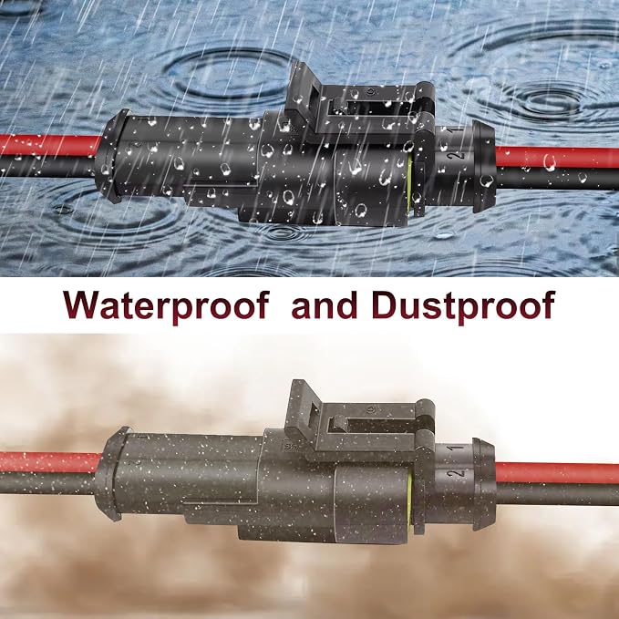 10Pcs Car Waterproof Electrical Connector, 2 Pin Connector, 16 AWG 2 Wire - Image 4