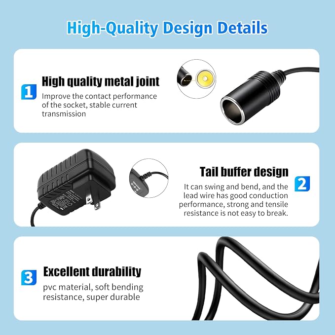 AC to DC Converter 2A 24W, Car Cigarette Lighter Adapter - Image 4