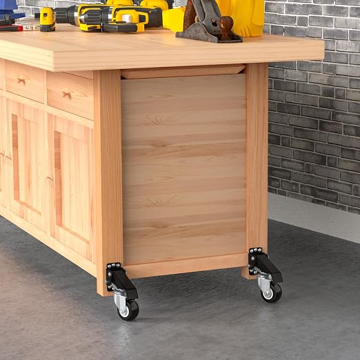 SOLEJAZZ Workbench Casters Wheels 660Lbs Retractable Casters Set of 4 Heavy - Image 6
