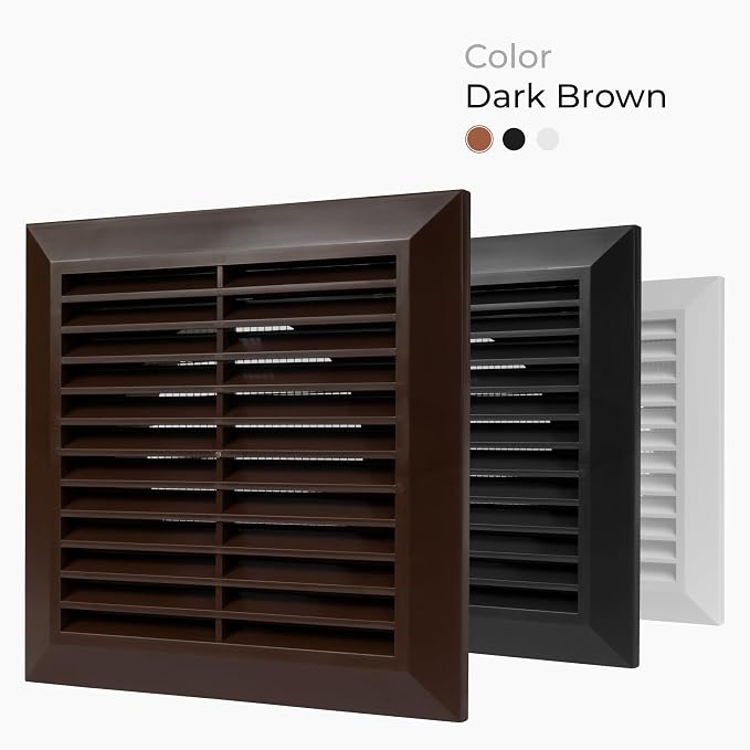 4 Inch Fit - Brown Plastic Vent Cover - Exhaust Dryer Vent Cover - Built-in - Image 7