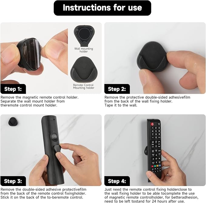 YONGAIJIA 6 Pcs Magnetic Remote Control Holder, Self Adhesive Remote Holder - Image 5
