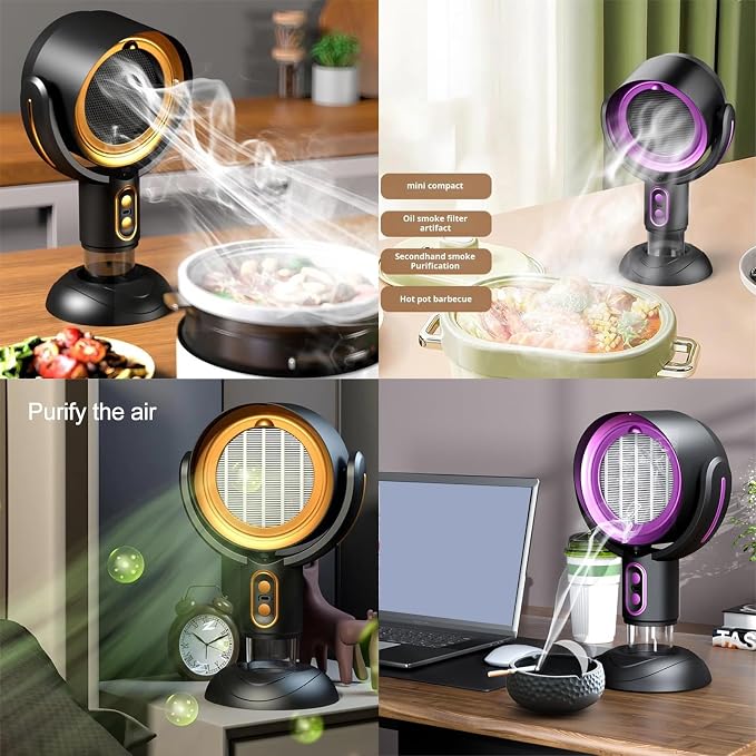 Negative Ion Range Hood, Puff Hide Smoke Fan Portable Electric Air Purifier - Image 6