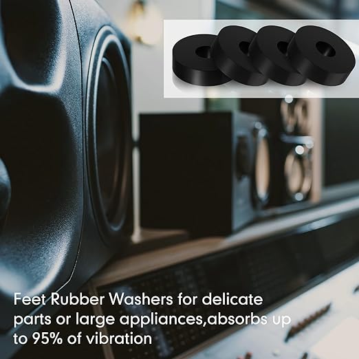 4 Pcs Rubber Isolation Pads Thick Rubber Washers 1.5 Inch OD 0.5 Inch ID 0.4'' - Image 6