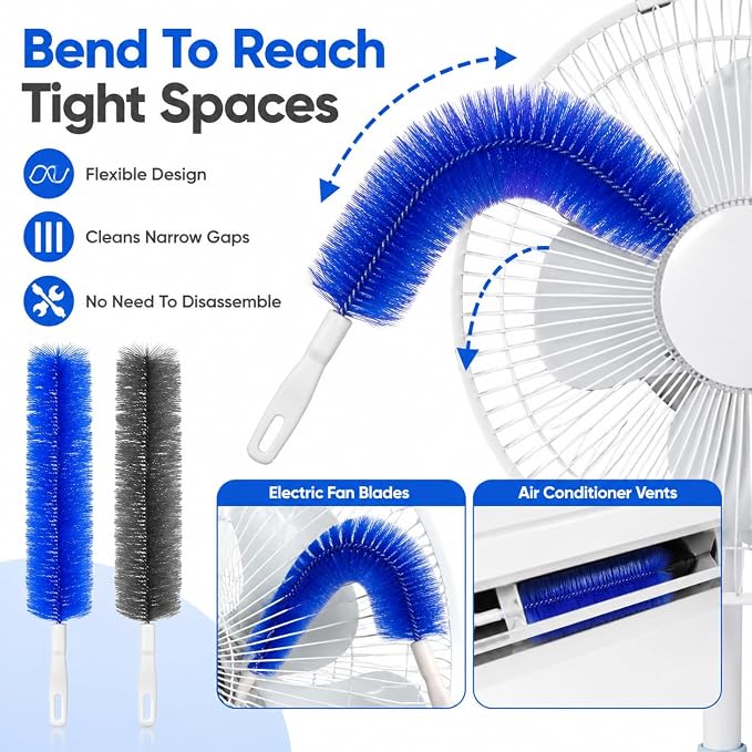 Bendable Microfiber Head Dust Remover, Air Conditioner Vents, Cars，biue+Blue - Image 3