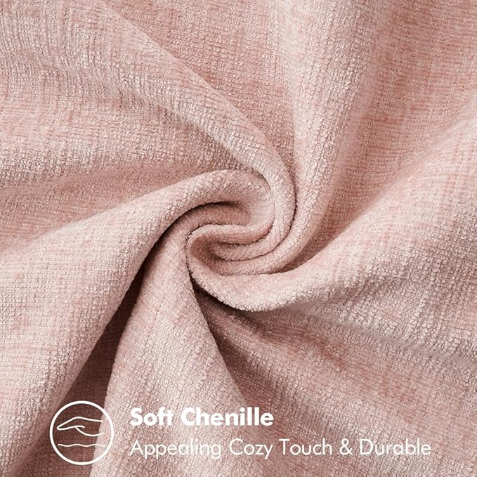 MIULEE Pack of 2 Couch Throw Pillow Covers 20x20 Inch Pink Valentine Farmhouse Decorative Pillow Covers with Stitched Edge Soft Chenille Solid Dyed Spring Pillow Covers for Sofa Bed Living Room