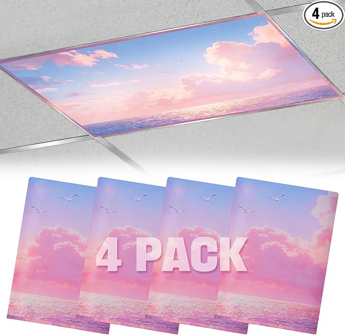 Fluorescent Light Covers with 10 Strong Magnets by Biubee