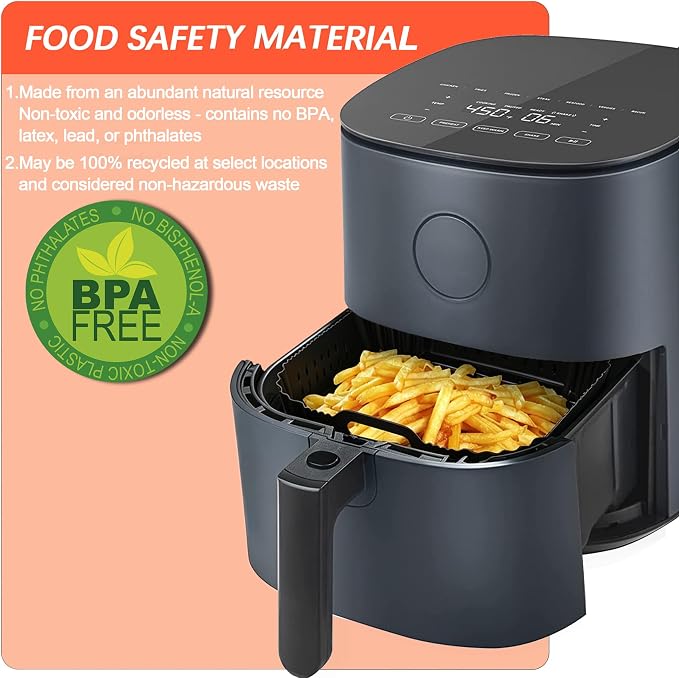 2Pcs Silicone Air Fryer Liners Reusable Larger Square Thickened Airfryer Basket - Image 7