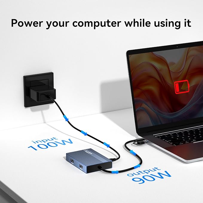 ACASIS USB C to Dual HDMI DisplayLink Adapter, 2 HDMI & 3 USB-A Ports, 100W PD - Image 6