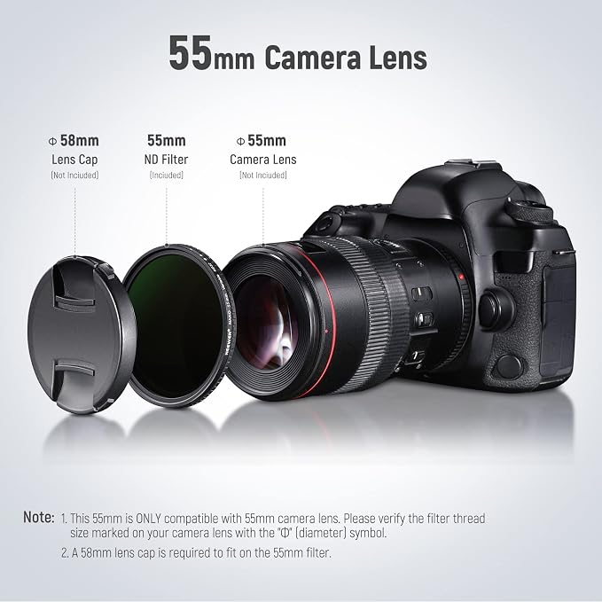 NEEWER 55mm HD Variable ND Filter ND2-ND32 No X Cross/Optical Glass/30 Layer - Image 7
