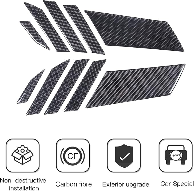 Real Carbon Fiber Car Fender Air Vent Trim Sticker - Image 3