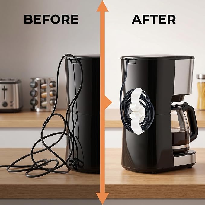 8PCS Cord Organizer for Appliances, Adhesive Stick-On Wire Wrapper for Kitchen - Image 8