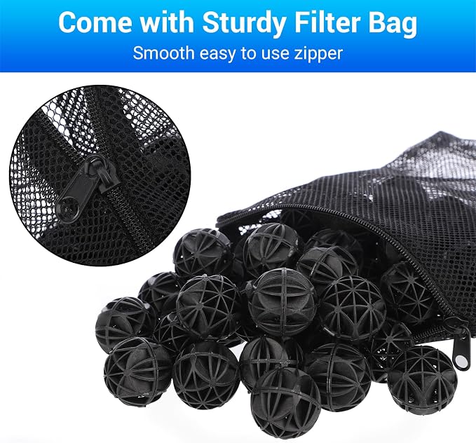 Segarty Aquarium Bio Balls, 1 inch Koi Pond Filter Media Bio Ball - Image 3