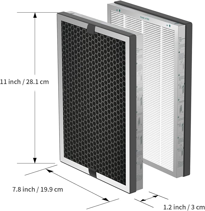 Jafanda Air Purifier 2X Filter Replacement, True HEPA 13 300g Activated Carbon - Image 8