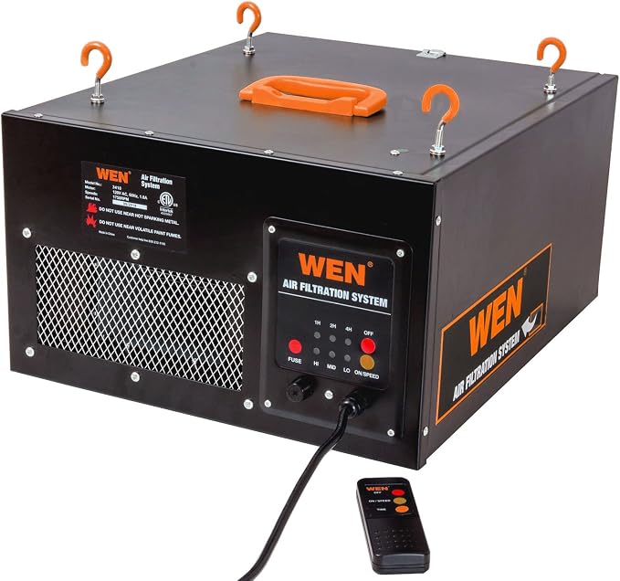 WEN 3410 3-Speed Remote-Controlled Air Filtration System & 90243-026-2 1-Micron - Image 3