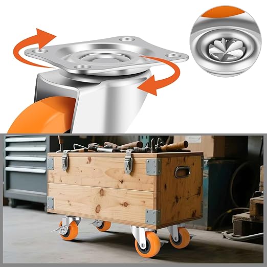 2 Inch Caster Wheels, Casters Set of 8, Heavy Duty Caster - Image 6