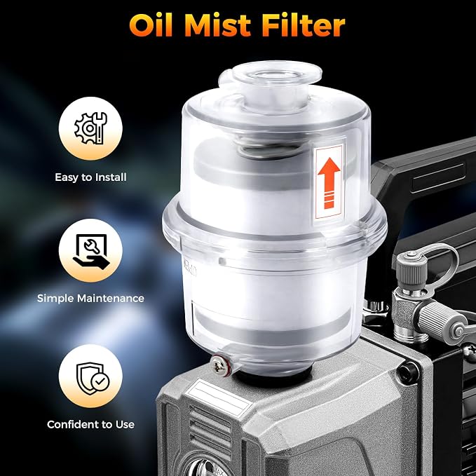 KF25 Oil Mist Filter for Vacuum Pump, 95% Filtration Efficiency PC Fume - Image 5