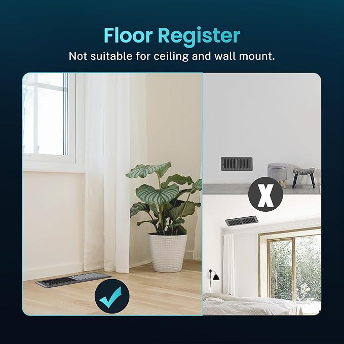 Floor Register 4 x 10 Inch, HG Power Heavy Duty Floor Vent Covers - Image 9