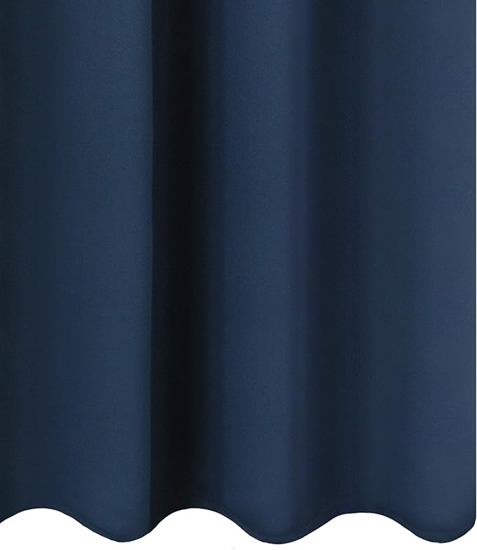 LEMOMO Navy Blue Thermal Blackout Curtains/38 x 63 Inch/Set of 2 Panels Room Darkening Curtains for Bedroom