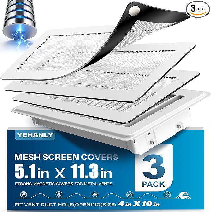 Magnetic Vent Covers with Vent Screen 5.1x11.3 Inch, Ceiling Air Vents by YEHANLY