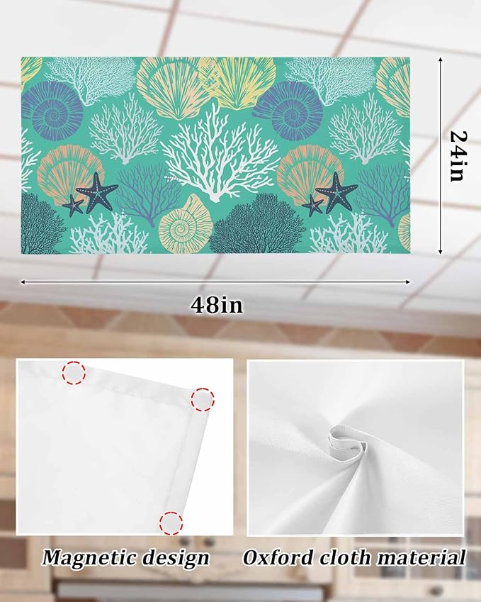 3 Pack Fluorescent Light Cover for Classroom Ceiling Light, Nautical Coastal - Image 7