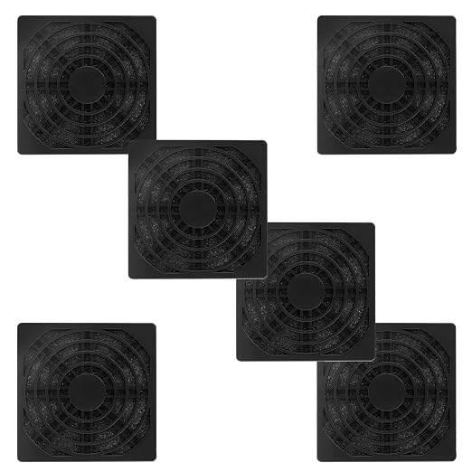 6 Pcs Black Cooling Fan Filter 80 mm Square Plastic Case Fan Filter Cover PC - Image 5