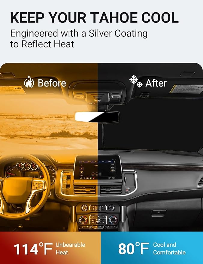 Proadsy 2026 Upgrade Windshield Sun Shade Custom Fit 2021-2025 2026 Chevrolet - Image 3