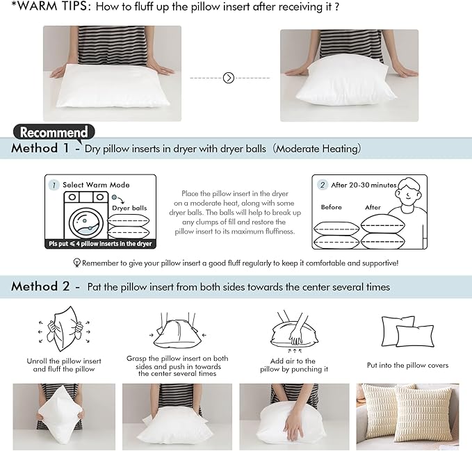 MIULEE Pillow Insert 16x26 Inch, Decorative Rectangle Throw Pillow Inserts, Premium Fluffy Pillow Forms Sham Stuffer for Sofa Couch Living Room