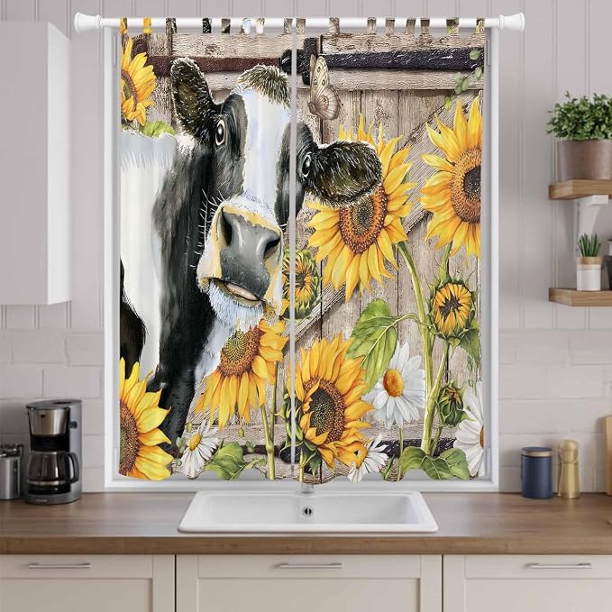 Retro Farmhouse Flower Living Room Curtains 96 Inch Length, Window Curtains Tab - Image 9