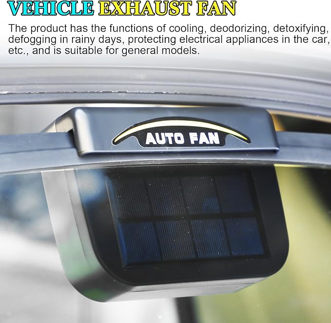 Tujoe 3 Pcs Solar Powered Car Ventilator Vehicle Exhaust Fan Window Automobile - Image 6