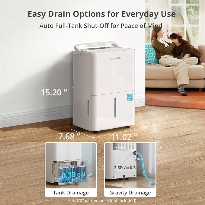 Kesnos 2, 500 Sq. Ft. Energy Star 2025 Dehumidifier - Image 4