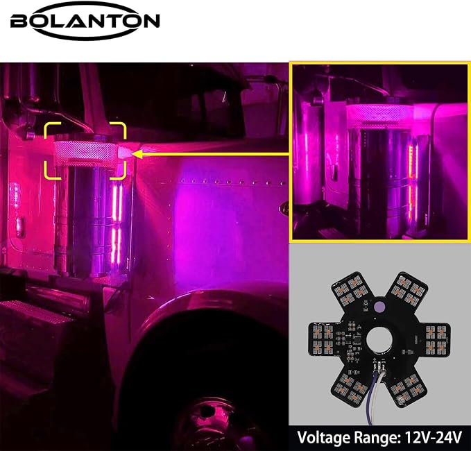 2PCS Air Cleaner LED Light 5" Truck Decorative Hex Style Air Filter Lamp - Image 2