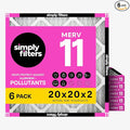 Simply 20x20x2 Air Filter, MERV 11, 6 Pack, Furnace Air Filter by SimplyFilters