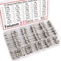 Tnisesm 275 Pcs Fast Blow Glass Fuses Assortment Kit 0.5A, 20A 15 Values 250V by Tnisesm