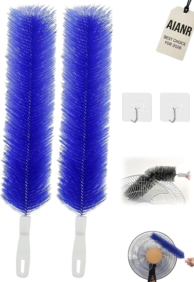 Bendable Microfiber Head Reusable Dust Remover Fan Cleaning Brush Flexible by AIANR