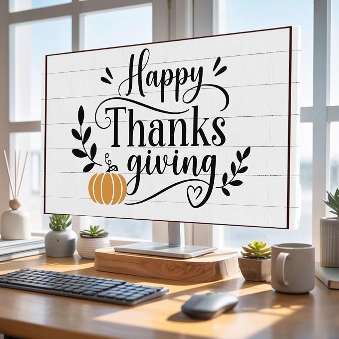 Happy Thanksgiving Words Indoor TV Cover, Elastic TV Screen Protector Farm by Unknown
