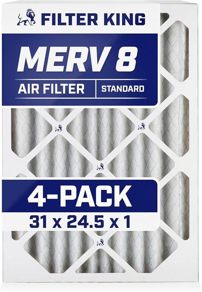 Filter King 31x24.5x1 Air Filter | 4-PACK | MERV 8 HVAC Pleated A/C Furnace by FilterKing