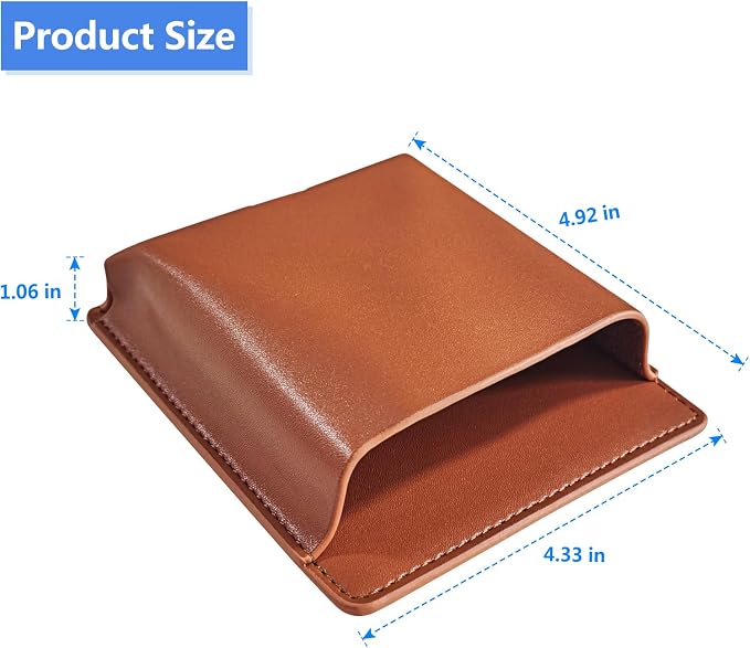 2 pcs Remote Control Holder, Wall Mounted Self-adhesive Leather Hanging Pouch - Image 2
