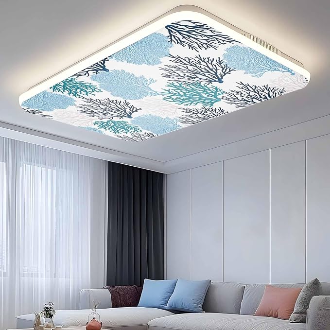 Fluorescent Light Covers for Ceiling Lights Nautical Coastal Ocean Coral - Image 9
