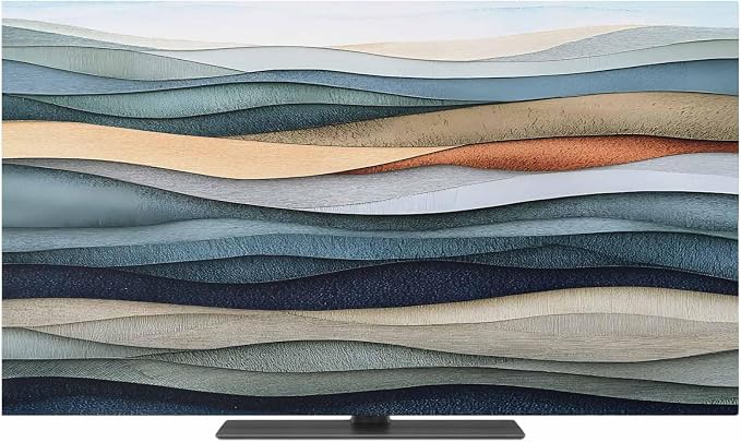 Blue Water Ripple Abstract Geometric Indoor TV Cover, Elastic TV Screen by Unknown